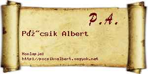 Pócsik Albert névjegykártya