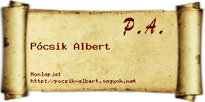Pócsik Albert névjegykártya