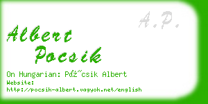 albert pocsik business card